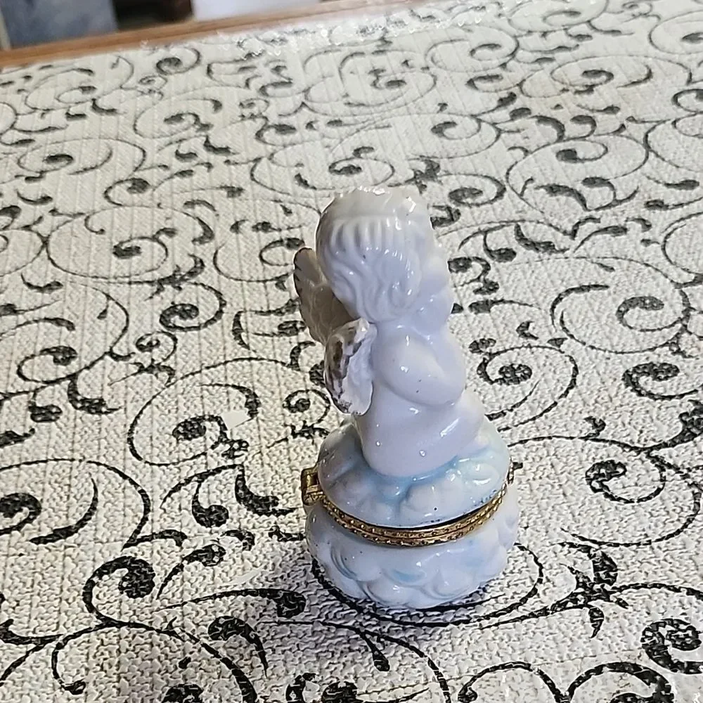 Porcelain Angel Trinket Box/ Candle